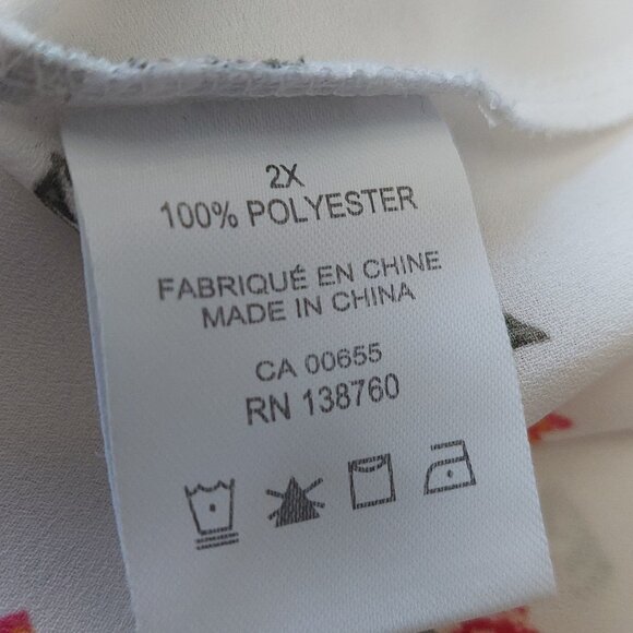 Pennington's Romantic Sleeveless Floral Top Cream Layer Women's Plus Size 2X - Picture 8 of 9